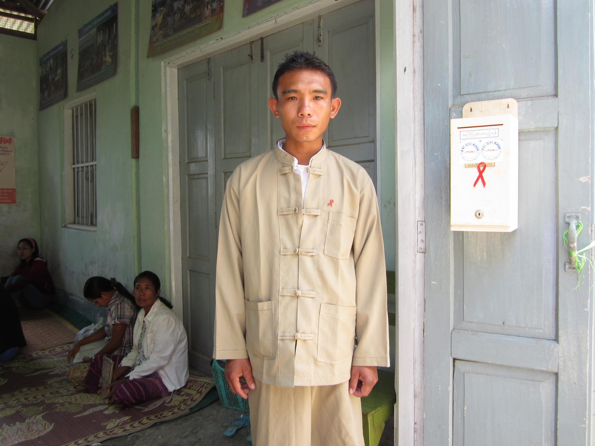 A highly dedicated Pyi Gyi Khin counsellor like Ko Ngwe Toe Paing helps ensure successful implementation of HIV/AIDS prevention, care and support activities and improve the quality of services provided to those in need. Photo: UNOPS