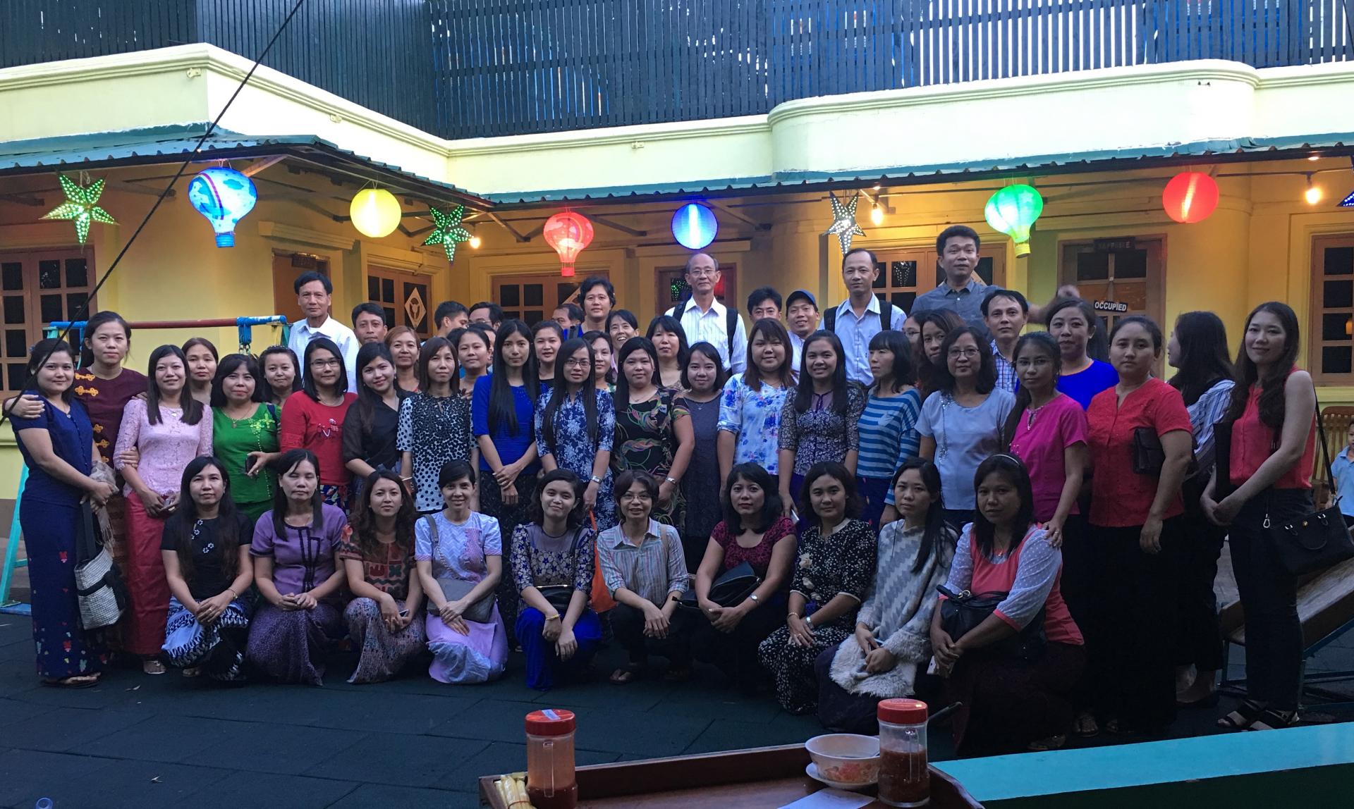 UNOPS FFAs gather for a meeting in Yangon