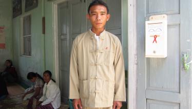 A highly dedicated Pyi Gyi Khin counsellor like Ko Ngwe Toe Paing helps ensure successful implementation of HIV/AIDS prevention, care and support activities and improve the quality of services provided to those in need. Photo: UNOPS