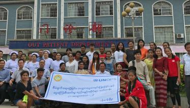 NTP Deputy Director Dr Cho Cho San with public health officials from the national programmes/MOHS, UNOPS and ethnic health partners, after the financial management training in Pangsang, Northern Shan State, 2017